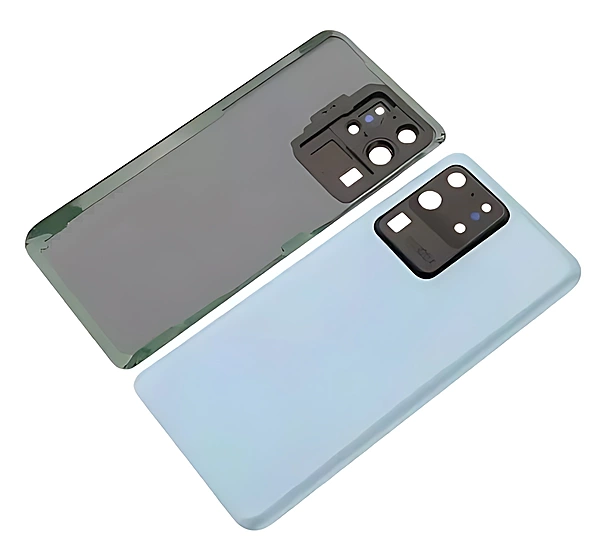 Samsung Galaxy S20 Ultra , G988 - Replacement Battery Cover , Rear Panel With Camera Lens - Blue -