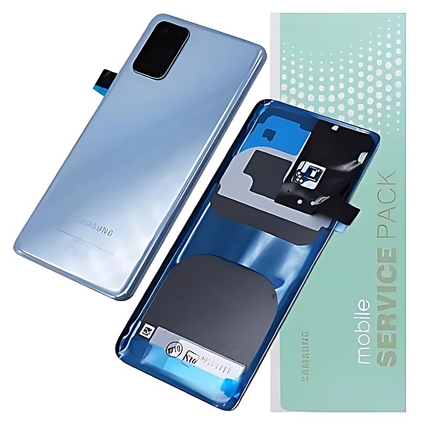 Genuine Samsung S20 Plus , G985 - Replacement Battery Cover , Rear Panel With Camera Lens - Cloud Blue - Service Pack - GH82 - 22032D