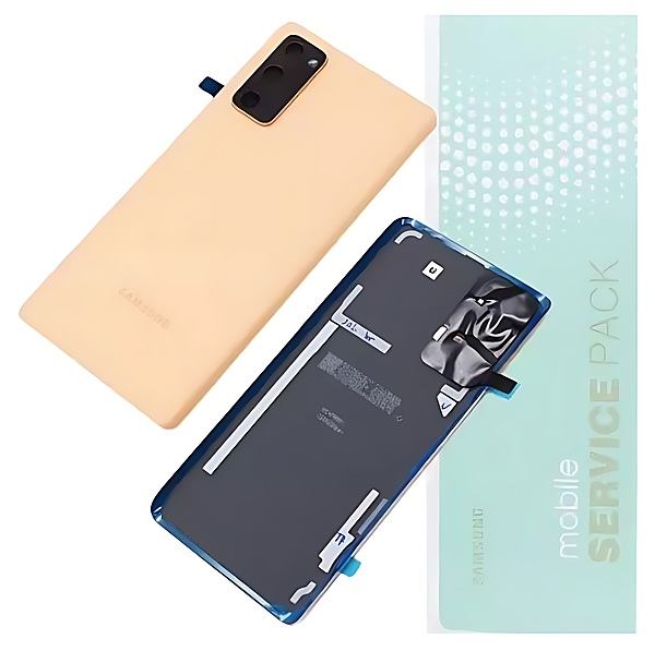 Genuine Samsung S20 FE , G780 - Replacement Battery Cover , Rear Panel With Camera Lens - Cloud Orange - Service Pack - GH82 - 24263E
