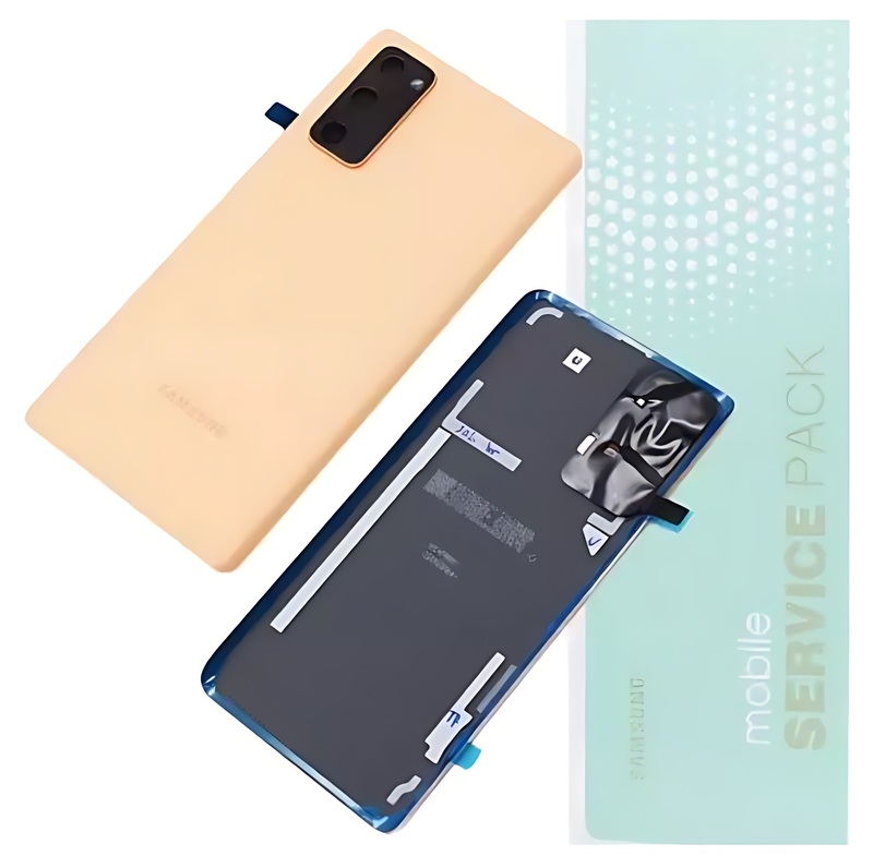 Genuine Samsung S20 FE , G780 - Replacement Battery Cover , Rear Panel With Camera Lens - Cloud Orange - Service Pack - GH82 - 24263E