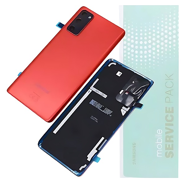 Genuine Samsung S20 FE , G780 - Replacement Battery Cover , Rear Panel With Camera Lens - Cloud Red - Service Pack - GH82 - 24263E