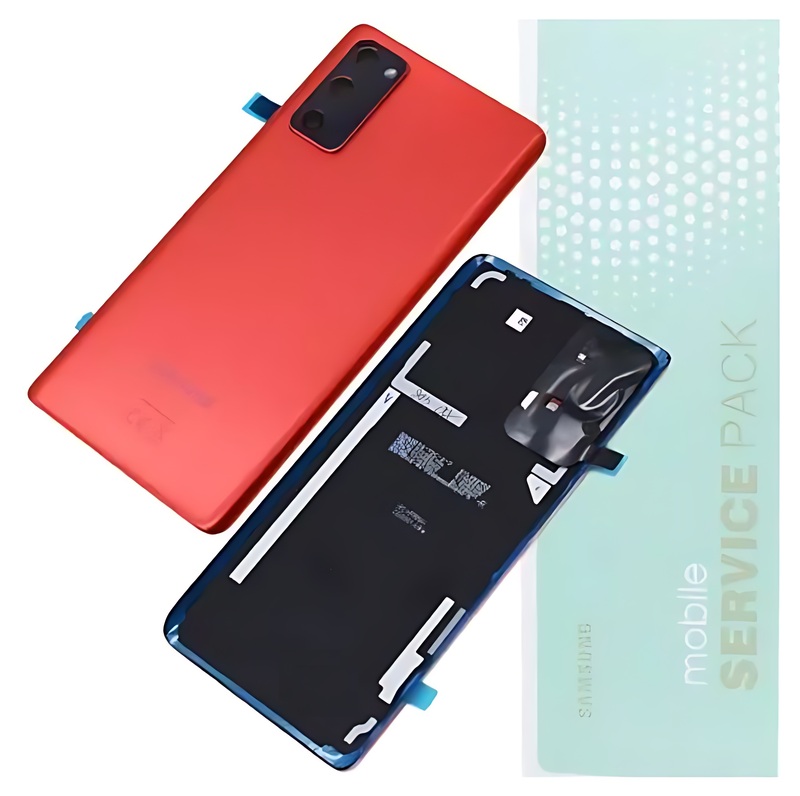 Genuine Samsung S20 FE 5G , G781 - Replacement Battery Cover , Rear Panel With Camera Lens - Cloud Red - Service Pack - GH82 - 24223E