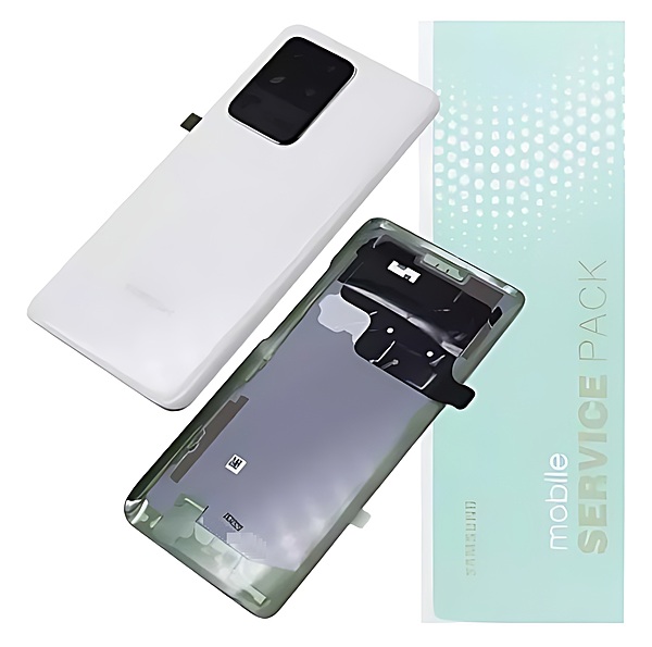 Genuine Samsung S20 Ultra , G988 - Replacement Battery Cover , Rear Panel With Camera Lens - Cloud White - Service Pack - GH82 - 22217C