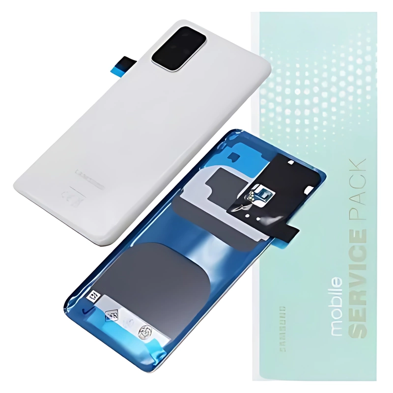 Genuine Samsung S20 Plus , G985 - Replacement Battery Cover , Rear Panel With Camera Lens - Cloud White - Service Pack - GH82 - 22032B