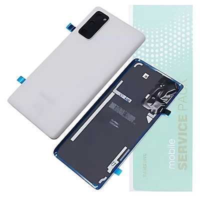 Genuine Samsung S20 FE 5G , G781 - Replacement Battery Cover , Rear Panel With Camera Lens - Cloud White - Service Pack - GH82 - 24223B
