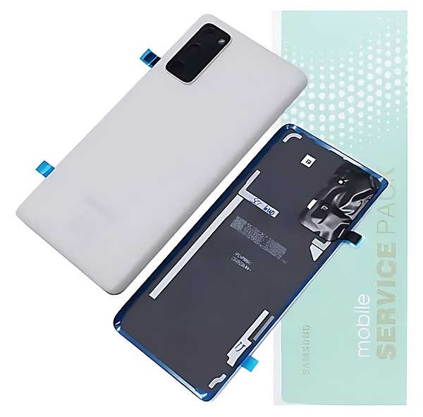 Genuine Samsung S20 FE 5G , G781 - Replacement Battery Cover , Rear Panel With Camera Lens - Cloud White - Service Pack - GH82 - 24223B
