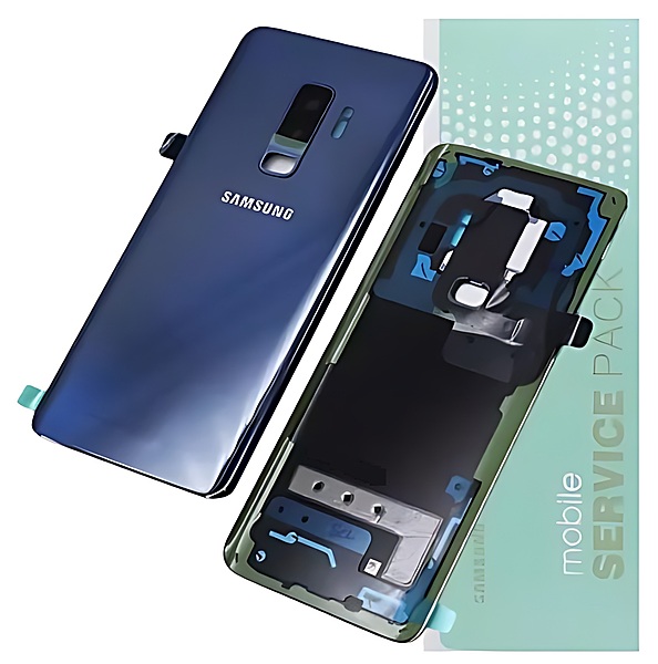 For Samsung S9 Plus , G965 - Replacement Battery Cover , Rear Panel With Camera Lens - Coral Blue - Service Pack - GH82 - 15652D