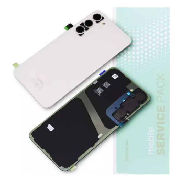 Genuine Samsung S23 Plus , S916 - Replacement Battery Cover , Rear Panel With Camera Lens - Cream - Service Pack - GH82 - 30388B
