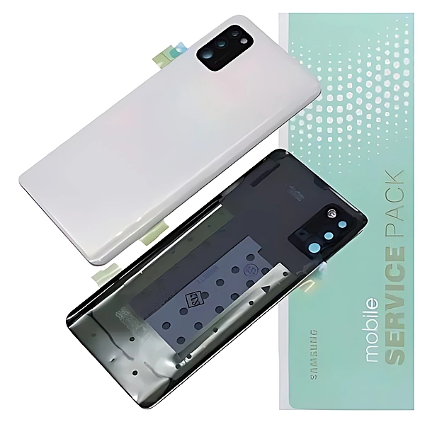 For Samsung A41 , A415 - Replacement Battery Cover , Rear Panel With Camera Lens - Crush Silver - Service Pack - GH82 - 22585C