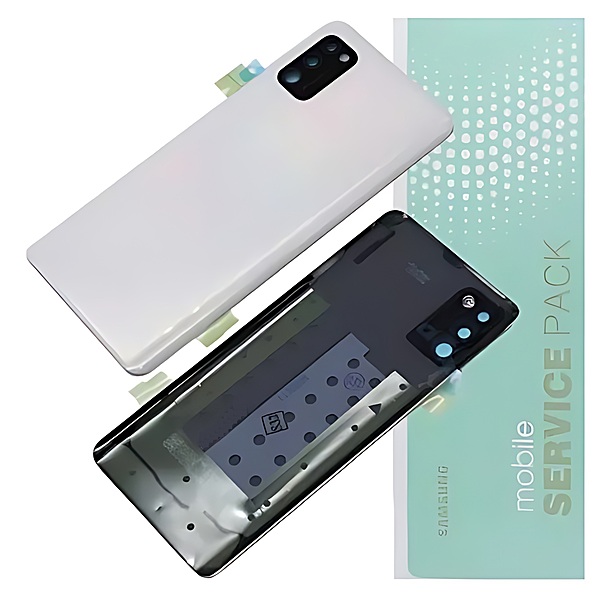 For Samsung A41 , A415 - Replacement Battery Cover , Rear Panel With Camera Lens - Crush Silver - Service Pack - GH82 - 22585C
