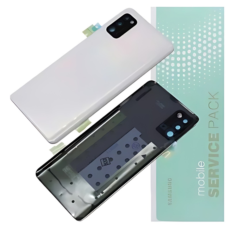 For Samsung A41 , A415 - Replacement Battery Cover , Rear Panel With Camera Lens - Crush Silver - Service Pack - GH82 - 22585C