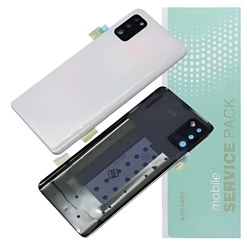 For Samsung A41 , A415 - Replacement Battery Cover , Rear Panel With Camera Lens - Crush Silver - Service Pack - GH82 - 22585C