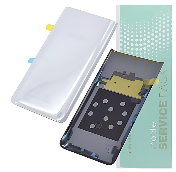 For Samsung A80 , A805 - Replacement Battery Cover , Rear Panel With Camera Lens - Ghost White - Service Pack - GH82 - 20055B