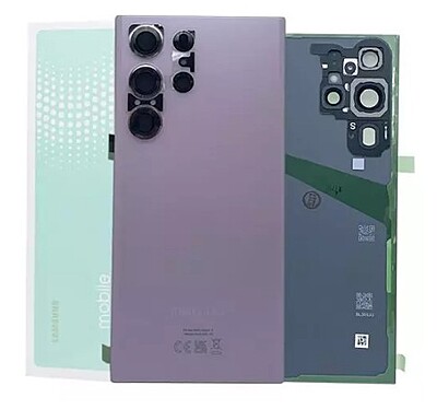 Genuine Samsung S23 Ultra , S918 - Replacement Battery Cover , Rear Panel With Camera Lens - Lavender - Service Pack - GH82 - 30400D