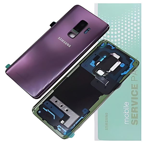 For Samsung S9 Plus , G965 - Replacement Battery Cover , Rear Panel With Camera Lens - Lilac Purple - Service Pack - GH82 - 15652B