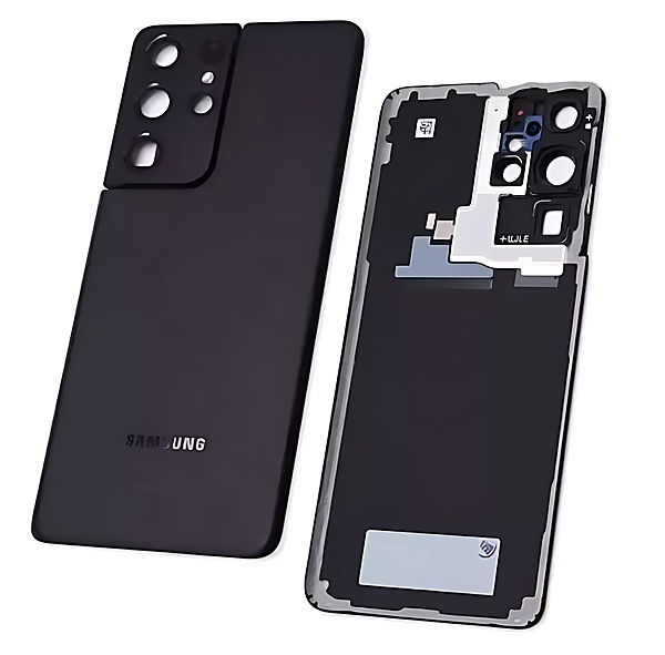 Genuine Samsung Galaxy S21 Ultra , G998 - Replacement Battery Cover , Rear Panel With Camera Lens - Phantom Black - Original (Grade C)