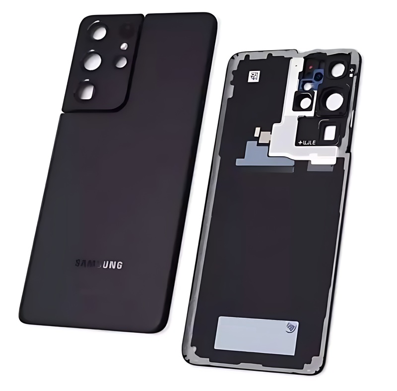 Genuine Samsung Galaxy S21 Ultra , G998 - Replacement Battery Cover , Rear Panel With Camera Lens - Phantom Black - Original (Grade C)