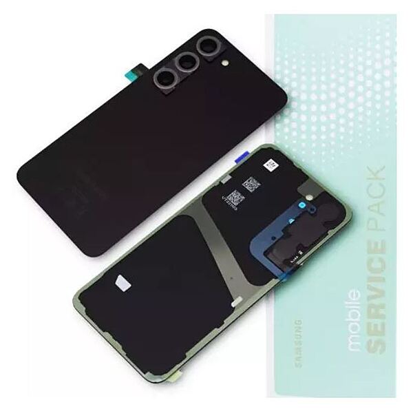 Genuine Samsung S23 , S911 - Replacement Battery Cover , Rear Panel With Camera Lens - Phantom Black - Service Pack - GH82 - 30393A