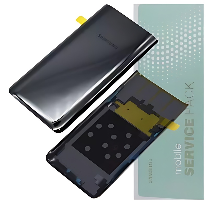 For Samsung A80 , A805 - Replacement Battery Cover , Rear Panel With Camera Lens - Phantom Black - Service Pack - GH82 - 20055A