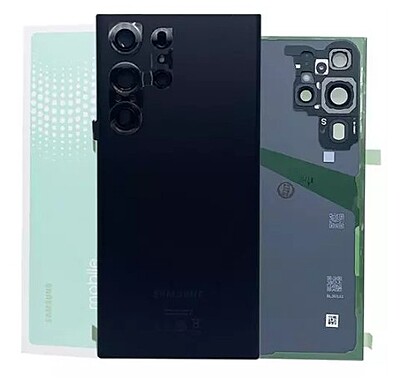 Genuine Samsung S23 Ultra , S918 - Replacement Battery Cover , Rear Panel With Camera Lens - Phantom Black - Service Pack - GH82 - 30400A