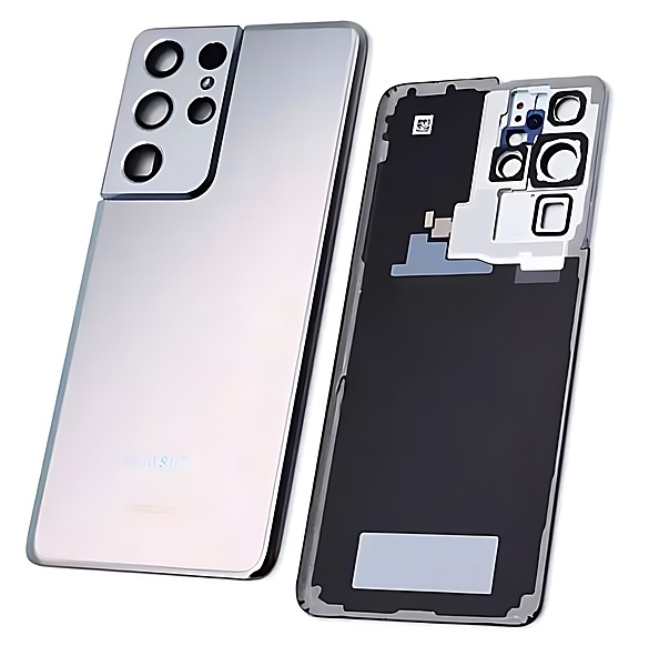 Genuine Samsung Galaxy S21 Ultra , G998 - Replacement Battery Cover , Rear Panel With Camera Lens - Phantom Silver - Original (Grade C)