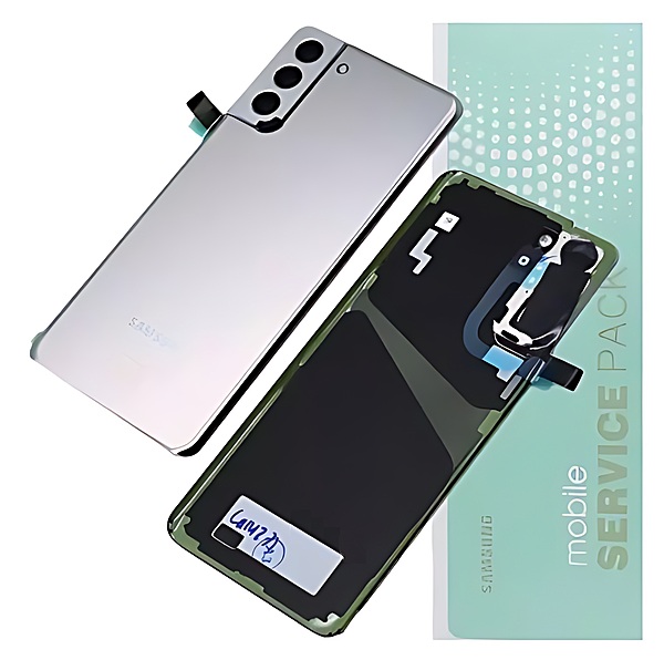 Genuine Samsung S21 Plus , G996 - Replacement Battery Cover , Rear Panel With Camera Lens - Phantom Silver - - Service Pack - GH82 - 24505C