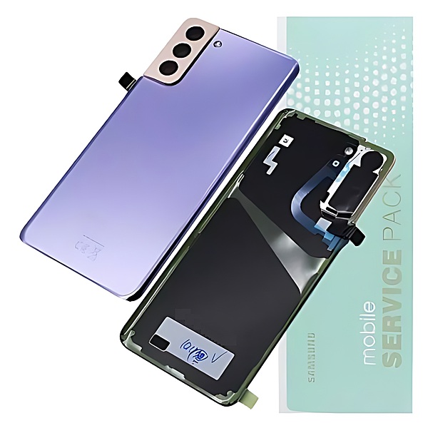 Genuine Samsung S21 Plus , G996 - Replacement Battery Cover , Rear Panel With Camera Lens - Phantom Violet - Service Pack - GH82 - 24505B