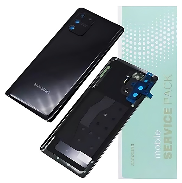 Genuine Samsung S10 Lite , G770 - Replacement Battery Cover , Rear Panel With Camera Lens - Prism Black - Service Pack - GH82 - 21670A