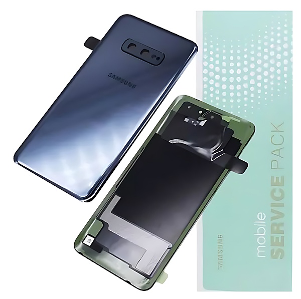 Genuine Samsung S10E , G970 - Replacement Battery Cover , Rear Panel With Camera Lens - Prism Black - Service Pack - GH82 - 18452A