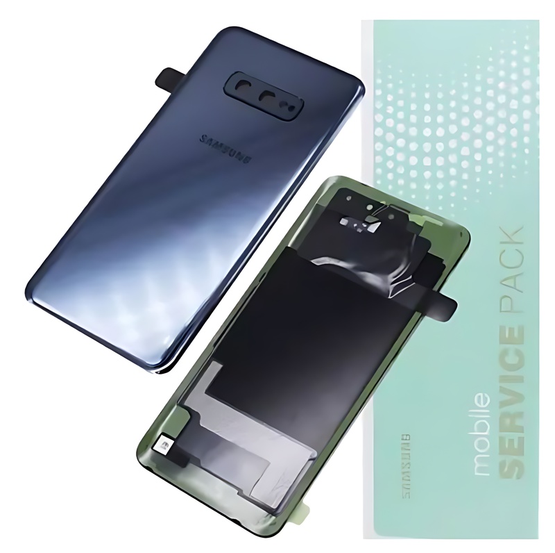 Genuine Samsung S10E , G970 - Replacement Battery Cover , Rear Panel With Camera Lens - Prism Black - Service Pack - GH82 - 18452A