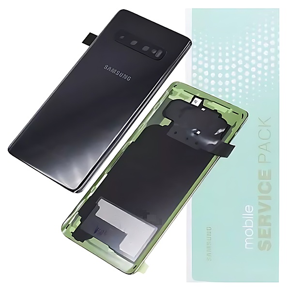 Genuine Samsung S10 , G973 - Replacement Battery Cover , Rear Panel With Camera Lens - Prism Black - Service Pack - GH82 - 18378A