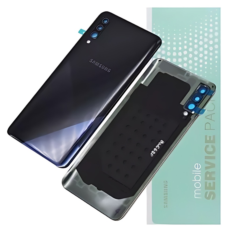Genuine Samsung A30s , A307 - Replacement Battery Cover , Rear Panel With Camera Lens - Prism Black - Service Pack - GH82 - 20805A