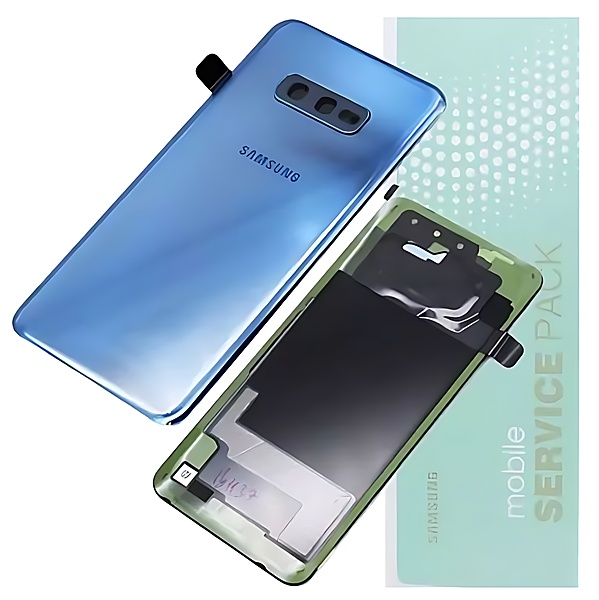Genuine Samsung S10E , G970 - Replacement Battery Cover , Rear Panel With Camera Lens - Prism Blue - Service Pack - GH82 - 18452C