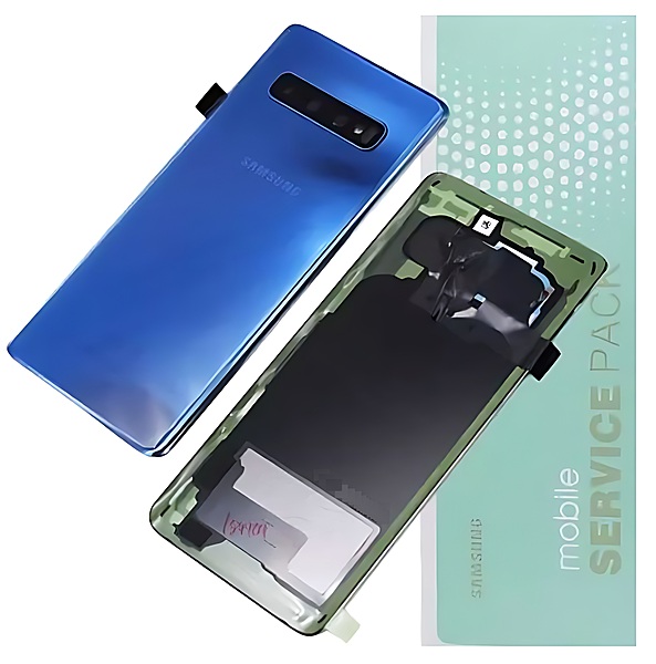 Genuine Samsung S10 , G973 - Replacement Battery Cover , Rear Panel With Camera Lens - Prism Blue - Service Pack - GH82 - 18378C