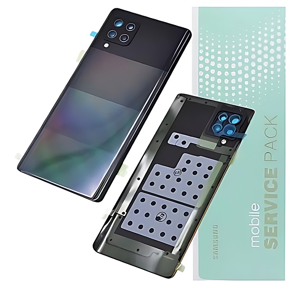 For Samsung A42 5G , A426 - Replacement Battery Cover , Rear Panel With Camera Lens - Prism Dot Black - Service Pack - GH82 - 24378A
