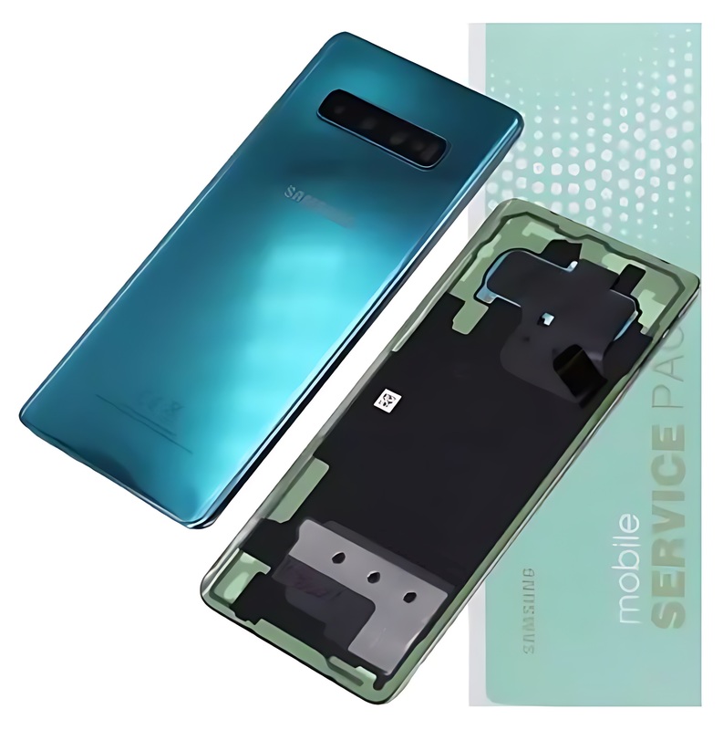 Genuine Samsung S10 , G973 - Replacement Battery Cover , Rear Panel With Camera Lens - Prism Green - Service Pack - GH82 - 18378E