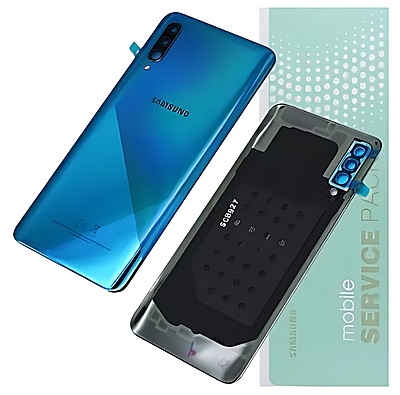 Genuine Samsung A30s , A307 - Replacement Battery Cover , Rear Panel With Camera Lens - Prism Green - Service Pack - GH82 - 20805B