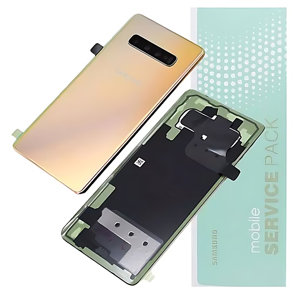 For Samsung S10 Plus , G975 - Replacement Battery Cover , Rear Panel With Camera Lens - Prism Silver - Service Pack - GH82 - 18406G