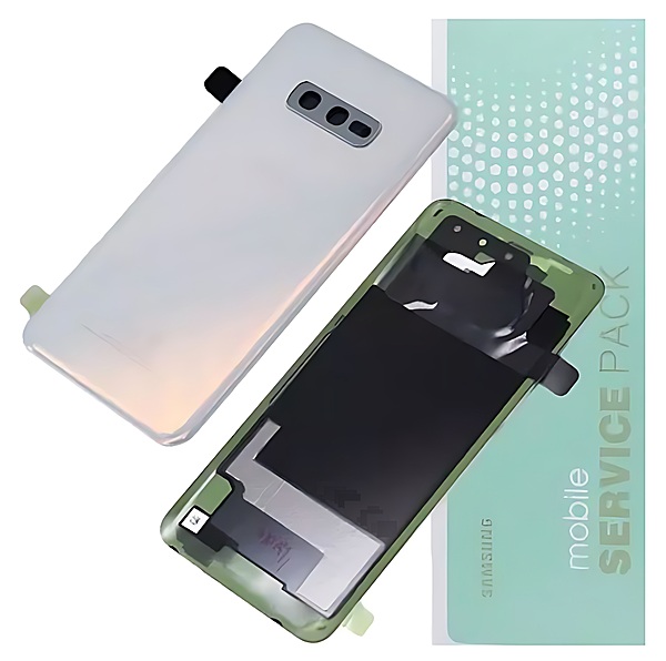 Genuine Samsung S10E , G970 - Replacement Battery Cover , Rear Panel With Camera Lens - Prism White - Service Pack - GH82 - 18452F