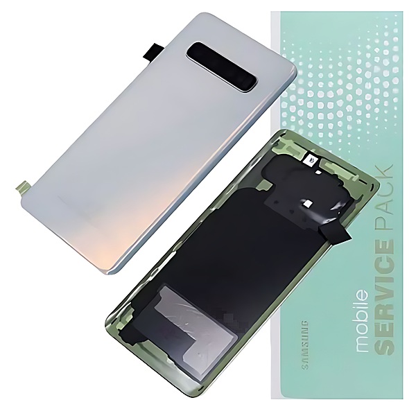 Genuine Samsung S10 , G973 - Replacement Battery Cover , Rear Panel With Camera Lens - Prism White - Service Pack - GH82 - 18378F
