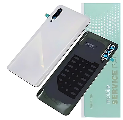 Genuine Samsung A30s , A307 - Replacement Battery Cover , Rear Panel With Camera Lens - Prism White - Service Pack - GH82 - 20805D