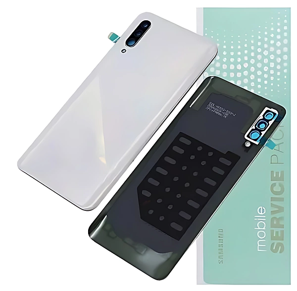 Genuine Samsung A30s , A307 - Replacement Battery Cover , Rear Panel With Camera Lens - Prism White - Service Pack - GH82 - 20805D