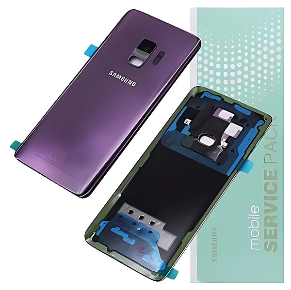 For Samsung S9 , G960 - Replacement Battery Cover , Rear Panel With Camera Lens - Purple - Service Pack - GH82 - 15865B