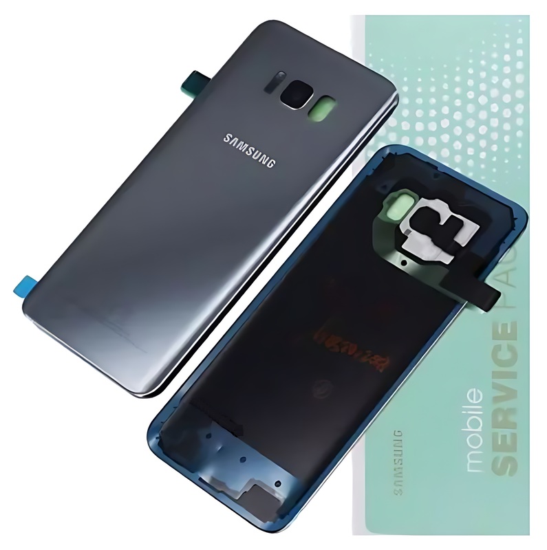 For Samsung S8 Plus , G955 - Replacement Battery Cover , Rear Panel With Camera Lens - Silver - Service Pack - GH82 - 14015B