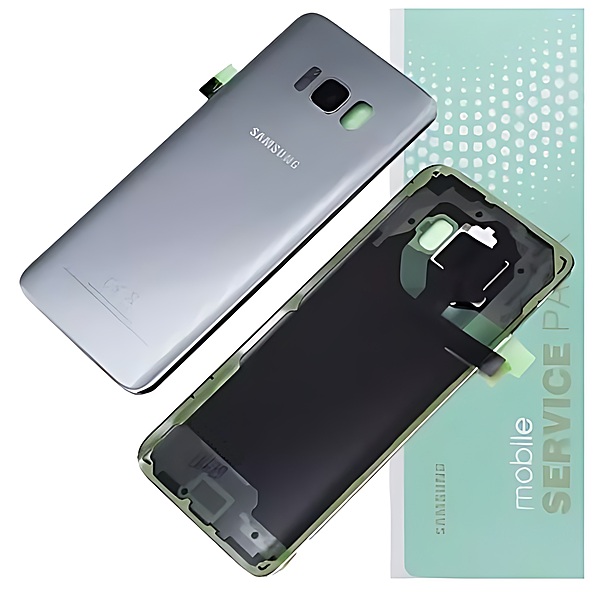 For Samsung S8 , G950 - Replacement Battery Cover , Rear Panel With Camera Lens - Silver - Service Pack - GH82 - 13962B