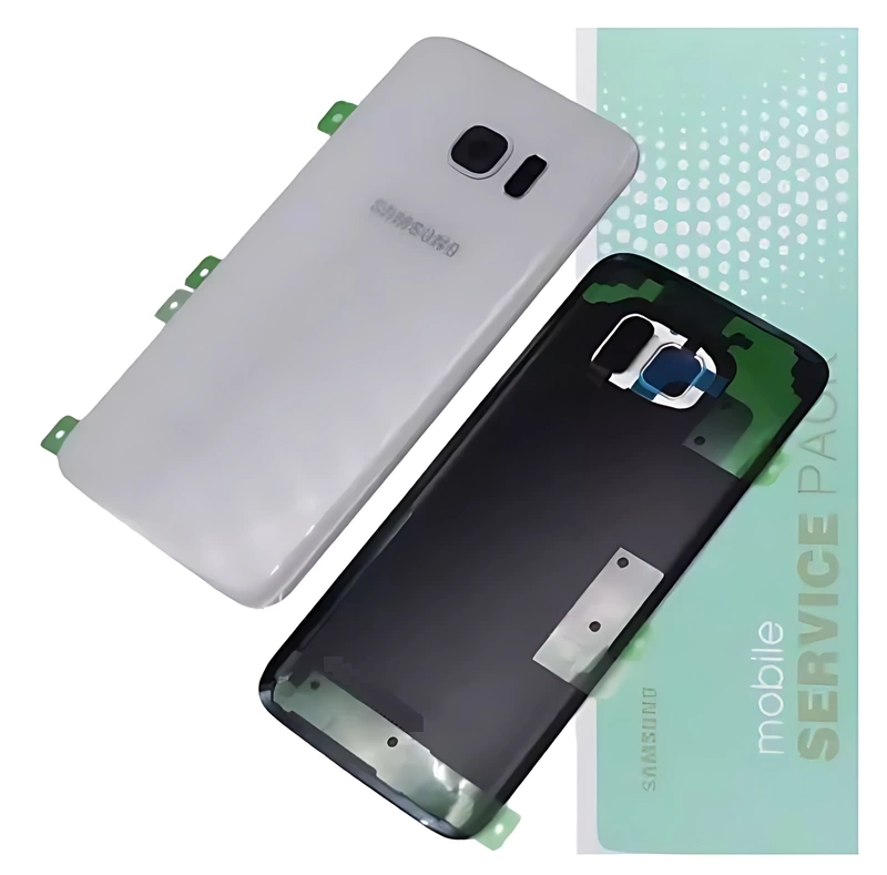 For Samsung S7 Edge , G935 - Replacement Battery Cover , Rear Panel With Camera Lens - White - Service Pack - GH82 - 11346D