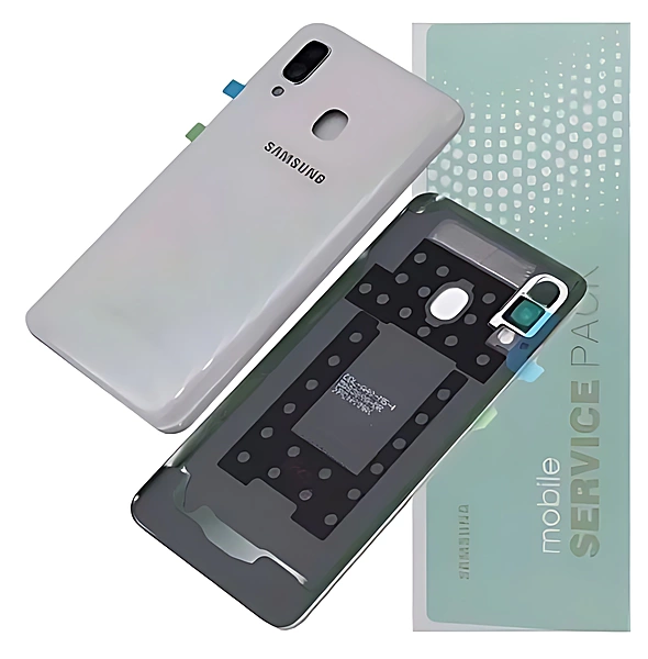 For Samsung A40 , A405 - Replacement Battery Cover , Rear Panel With Camera Lens - White - Service Pack - GH82 - 19406B