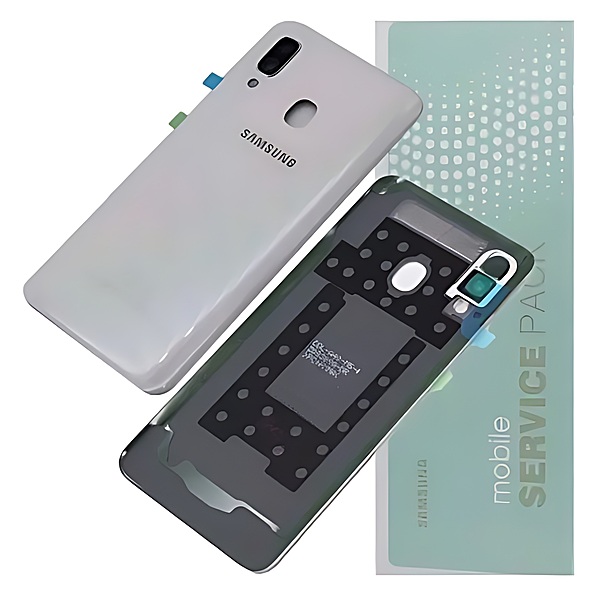 For Samsung A40 , A405 - Replacement Battery Cover , Rear Panel With Camera Lens - White - Service Pack - GH82 - 19406B