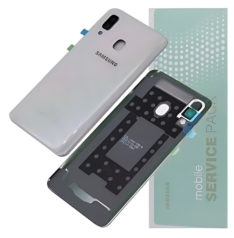 For Samsung A40 , A405 - Replacement Battery Cover , Rear Panel With Camera Lens - White - Service Pack - GH82 - 19406B