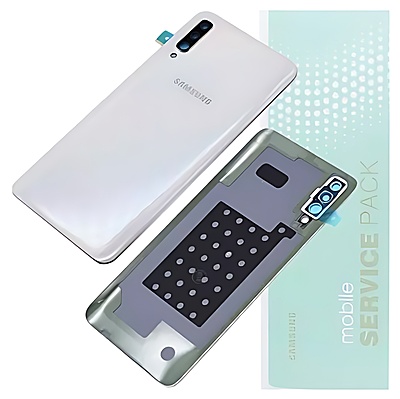 For Samsung A70 , A705 - Replacement Battery Cover , Rear Panel With Camera Lens - White - Service Pack - GH82 - 19467B